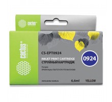 Картридж струйный CACTUS (CS-EPT0924) для EPSON Stylus C91/CX4300/T26/T27/TX106, желтый