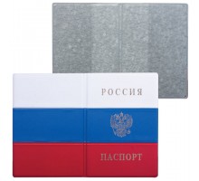 Обложка для паспорта с гербом "Триколор", ПВХ, цвета российского триколора, ДПС, 2203.Ф