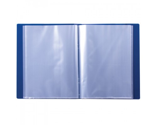 Папка 100 вкладышей BRAUBERG стандарт, синяя, 0,9мм, 221609