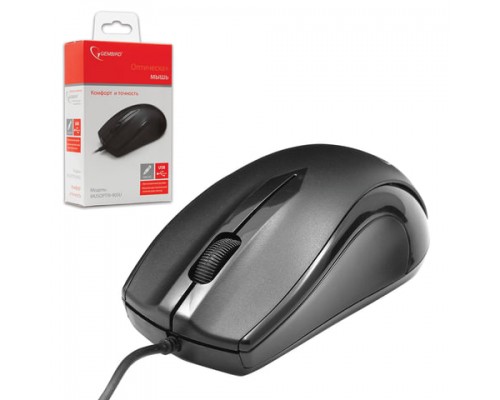 Мышь проводная GEMBIRD MUSOPTI9-905U, USB, 2кн+1колесо-кнопка, оптическая, черная