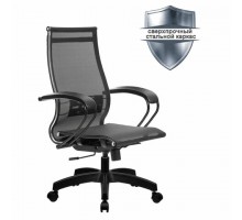 Кресло офисное МЕТТА "К-9" пластик, прочная сетка, сиденье и спинка регулируемые, черное