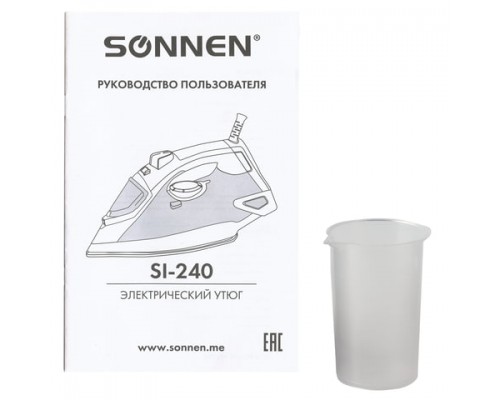 Утюг SONNEN SI-240, 2600Вт, керамическое покрытие, антикапля, антинакипь, фиолетовый, 453507