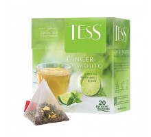 Чай TESS "Ginger Mojito" зеленый с ароматом мяты, цедрой лимона, имбирем, 20 пирамидок по 1,8 г, 0788-12