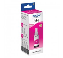 Чернила EPSON 664 (T6643) для СНПЧ Epson L100/L110/L200/L210/L300/L456/L550, пурпурные, ОРИГИНАЛЬНЫЕ, C13T66434A/398