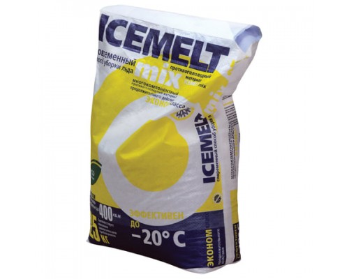 Реагент антигололедный 25кг ICEMELT Mix, до -20С, хлористый натрий, мешок, ш/к 10074