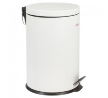 Ведро-контейнер для мусора (урна) с педалью LAIMA "Classic", 20 л, белое, глянцевое, металл, со съемным внутренним ведром, 604949