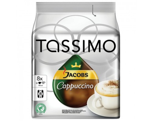 Кофе в капсулах JACOBS Cappucсino для кофемашин Tassimo, 8 порций (16 капсул), ГЕРМАНИЯ, ш/к 00002