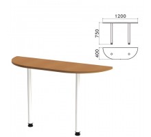 Стол приставной полукруг "Монолит", 1200х400х750 мм, цвет орех гварнери (КОМПЛЕКТ)