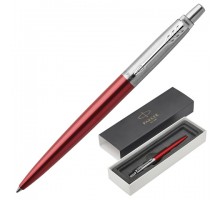 Ручка шариковая PARKER "Jotter Core Kensington Red CT", корпус красный, детали хром, синяя, 1953187