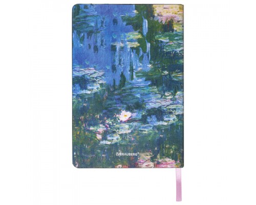 Блокнот А5 143x210 BRAUBERG VISTA Claude Monet, под кожу, гибкий, срез фольга 80л, 112058