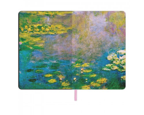 Блокнот А5 143x210 BRAUBERG VISTA Claude Monet, под кожу, гибкий, срез фольга 80л, 112058