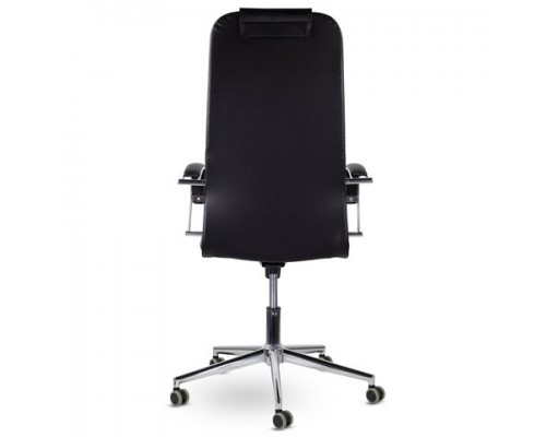 Кресло офисное BRABIX Pilot EX-610 CH premium, хром, экокожа, черное, 532418