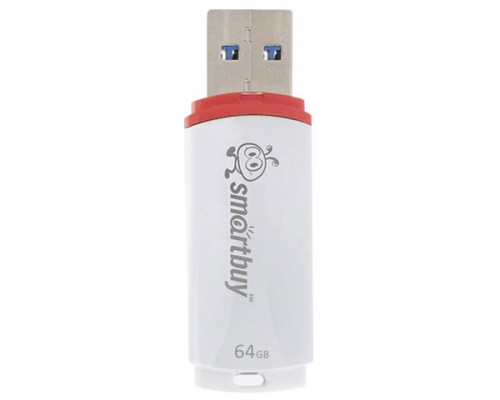 Флеш-диск 64GB SMARTBUY Crown USB 2.0, белый, SB64GBCRW-W