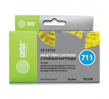 Картридж струйный CACTUS (CS-CZ132) для плоттеров HP DesignJet T120/T520, желтый