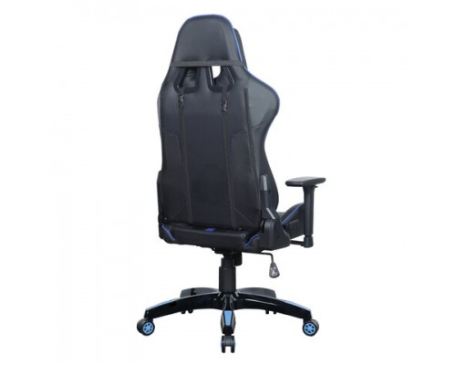 Кресло компьютерное BRABIX GT Carbon GM-120, две подушки, экокожа, черное/синее, 531930