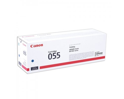 Картридж лазерный CANON (055C) для LBP663/664/MF742/744/746, голубой, оригинальный, ресурс 2100 стр