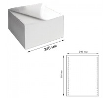 Бумага самокопирующая с перфорацией белая, 240х305 мм (12"), 2-х слойная, 900 комплектов, белизна 90%, DRESCHER, 110756