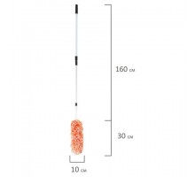 Пипидастр (сметка-метелка) для уборки пыли, метелка 30 см, рукоятка 80-160 см, оранжевый, LAIMA, 603619