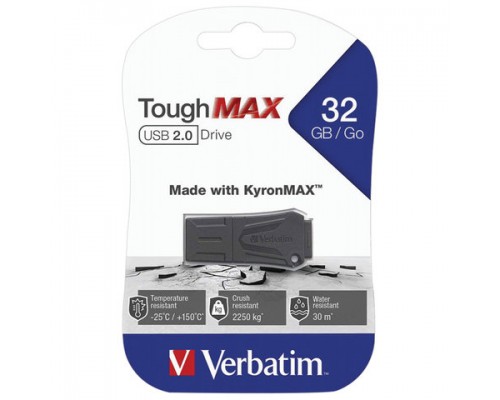 Флеш-диск 32GB VERBATIM ToughMAX, USB 2.0, черный, 49331
