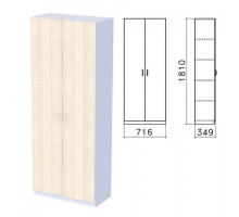 Шкаф закрытый "Бюджет", 716х349х1810 мм, дуб шамони светлый (КОМПЛЕКТ)