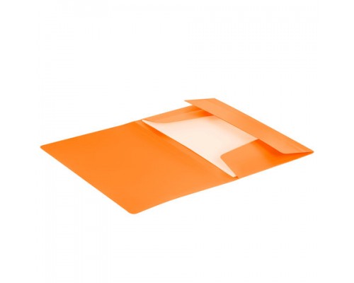 Папка на резинках BRAUBERG Office, оранжевая, до 300 листов, 500 мкм, 228084