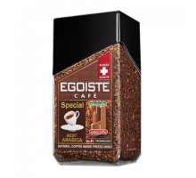 Кофе молотый в растворимом EGOISTE "Special" 100 г, стеклянная банка, сублимированный, ШВЕЙЦАРИЯ, 8606