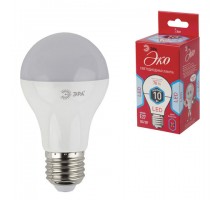 Лампа светодиодная ЭРА, 10 (70) Вт, цоколь E27, груша, холодный белый свет, 25000 ч., LED smdA60-10w-840-E27ECO