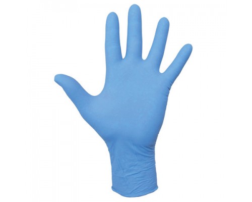 Перчатки нитриловые многоразовые ОСОБО ПРОЧНЫЕ, 5 пар (10шт), L (большой), голубые, LAIMA, 605018