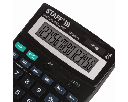 Калькулятор настольный STAFF STF-888-16 (200х150мм), 16 разрядов, двойное питание, 250183