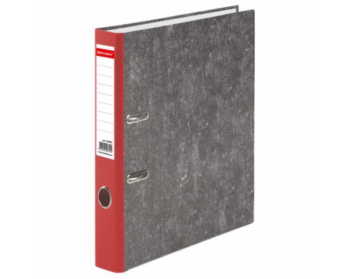Папка-регистратор BRAUBERG фактура стандарт, с мраморным покрытием, 50 мм, красный корешок, 220983