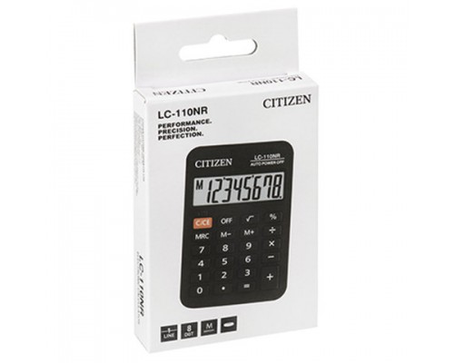 Калькулятор карманный CITIZEN LC-110NR, МАЛЫЙ (89х59мм), 8 разрядов, питание от батарейки, ЧЕРНЫЙ