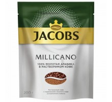 Кофе молотый в растворимом JACOBS "Millicano" 200 г, сублимированный, 8052484