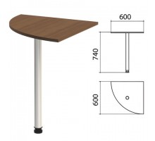 Стол приставной угловой "Эко", 600х600х740 мм, цвет орех (КОМПЛЕКТ)