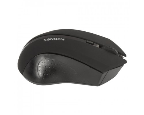 Мышь беспроводная SONNEN WM-250Bk, USB, 1600dpi, 3 кнопки+1 колесо-кнопка,оптическая, черная, 512642