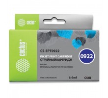 Картридж струйный CACTUS (CS-EPT0922) для EPSON Stylus C91/CX4300/T26/T27/TX106, голубой