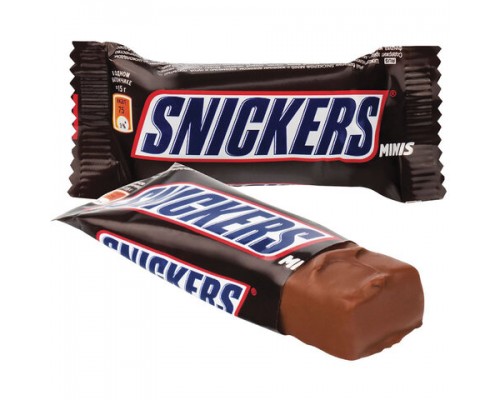 Конфеты шоколадные SNICKERS minis, весовые, 1 кг, картонная упаковка, ш/к 76376