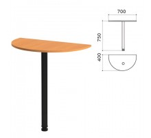 Стол приставной полукруг "Фея", 700х400х750 мм, цвет орех милан (КОМПЛЕКТ)
