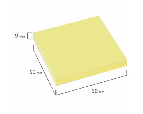 Блок самоклеящийся (стикеры) STAFF 50х50мм, 100 листов, желтый, 127142