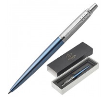 Ручка шариковая PARKER "Jotter Core Waterloo Blue CT", корпус голубой, детали хром, синяя, 1953191