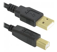 Кабель USB 2.0 AM-BM, 3 м, DEFENDER, 2 фильтра, для подключения принтеров, МФУ и периферии, 87431