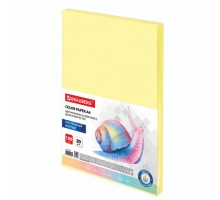 Бумага цветная BRAUBERG, А4, 80 г/м2, 100 л., пастель, желтая, для офисной техники, 112446