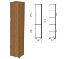 Шкаф закрытый "Канц", 350х350х1830 мм, цвет орех пирамидальный (КОМПЛЕКТ)