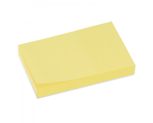Блок самоклеящийся (стикеры) BRAUBERG ПАСТЕЛЬНЫЙ 76х51мм, 100 листов, желтый, 122689