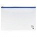 Папка-конверт на молнии А4 (230х333 мм), прозрачная, молния синяя, 0,11мм, BRAUBERG, 221010