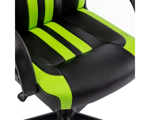 Кресло компьютерное BRABIX Stripe GM-202, экокожа, черное/зеленое, 532511