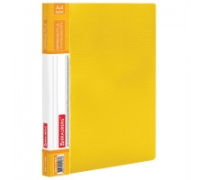 Папка с металлическим скоросшивателем и внутренним карманом BRAUBERG "Contract", желтая, до 100 л., 0,7 мм, бизнес-класс, 221785