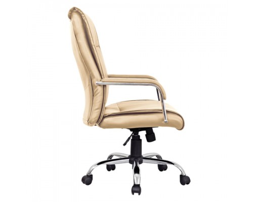 Кресло офисное BRABIX Space EX-508, экокожа, хром, бежевое, 531165