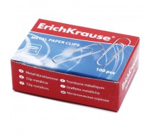 Скрепки ERICH KRAUSE, 28 мм, оцинкованные, 100 штук, в картонной коробке, 7855