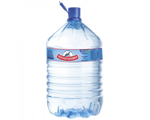 Вода питьевая для кулера негазированная ЧЕРНОГОЛОВКА 19 л, одноразовая пластиковая бутыль, ш/к 14286