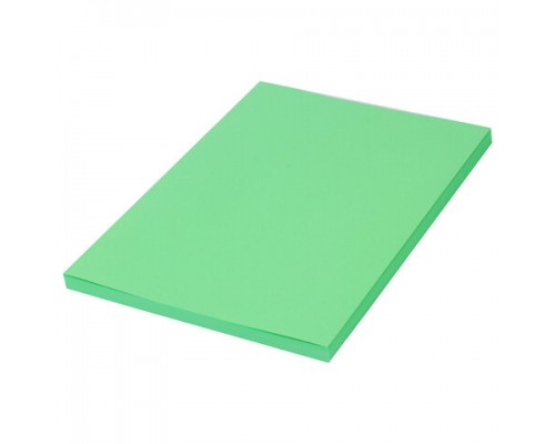 Бумага цветная BRAUBERG, А4, 80г/м, 100 л, интенсив, зеленая, для офисной техники, 112451